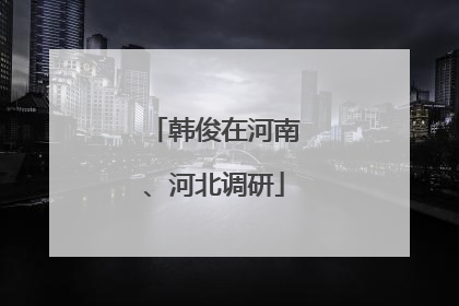韩俊在河南、河北调研