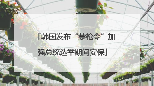 韩国发布“禁枪令”加强总统选举期间安保