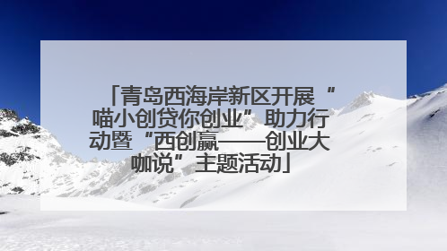 青岛西海岸新区开展“喵小创贷你创业”助力行动暨“西创赢——创业大咖说”主题活动