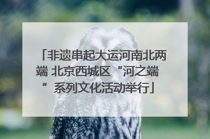 非遗串起大运河南北两端 北京西城区“河之端”系列文化活动举行