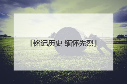 铭记历史 缅怀先烈