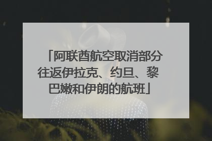 阿联酋航空取消部分往返伊拉克、约旦、黎巴嫩和伊朗的航班