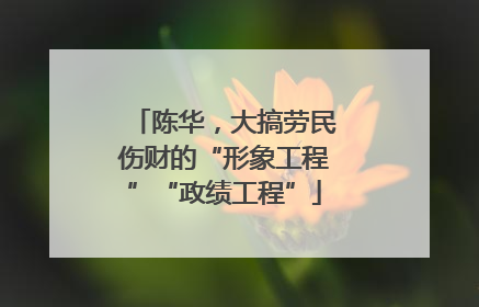 陈华，大搞劳民伤财的“形象工程”“政绩工程”