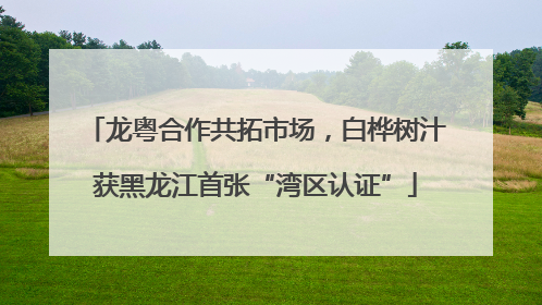 龙粤合作共拓市场，白桦树汁获黑龙江首张“湾区认证”