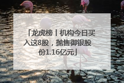 龙虎榜丨机构今日买入这8股，抛售御银股份1.16亿元