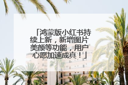 鸿蒙版小红书持续上新，新增图片美颜等功能，用户心愿加速成真！