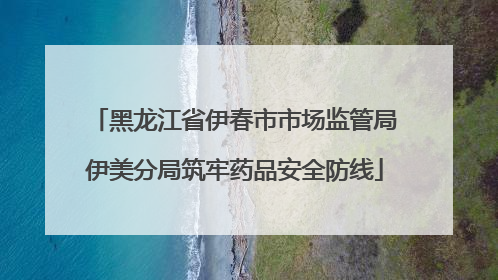 黑龙江省伊春市市场监管局伊美分局筑牢药品安全防线