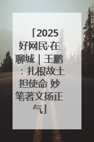 2025好网民·在聊城｜王鹏：扎根故土担使命 妙笔著文扬正气