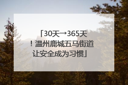 30天→365天！温州鹿城五马街道让安全成为习惯