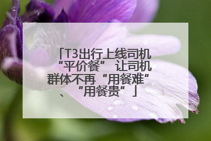 T3出行上线司机“平价餐” 让司机群体不再“用餐难”、“用餐贵”